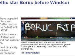 Boruc dostał pogróżki w Belfaście