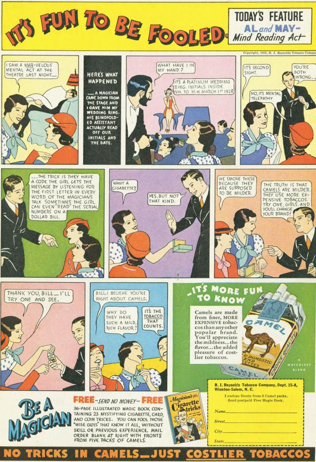 Papierosy "Camel", rok 1933